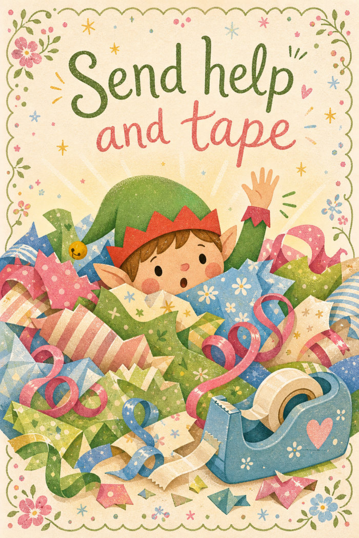Tangled Elf — christmas greeting card
