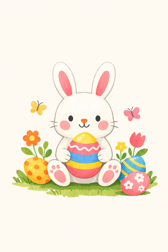 Gentle Bunny — minimal style easter greeting card