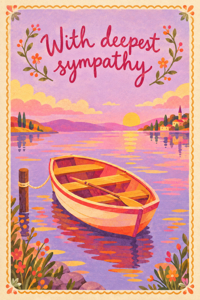 Lilac Reflection — colorful style condolences greeting card