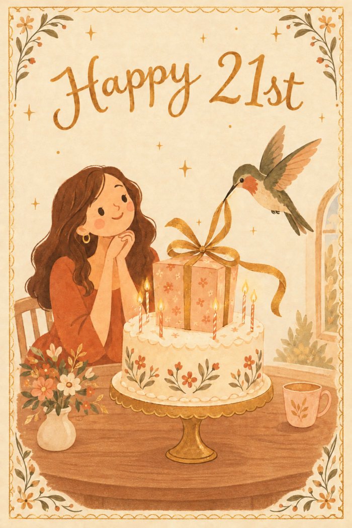 Hummingbird Gift — birthday greeting card