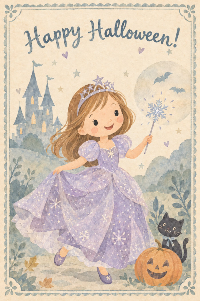 Twirling Princess — halloween greeting card