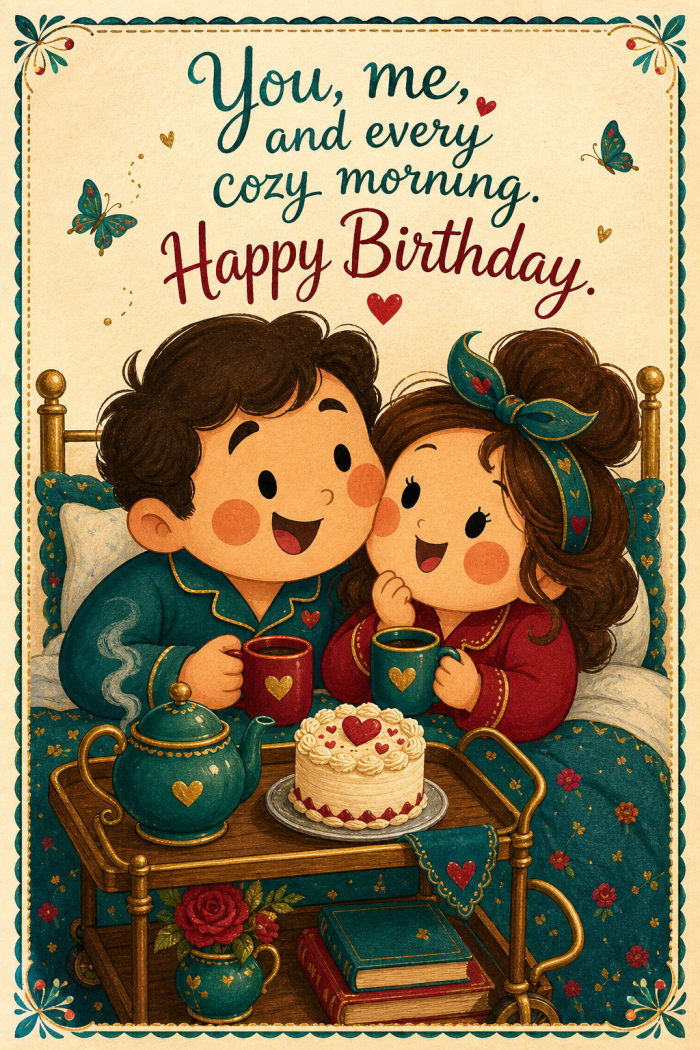 Cozy Morning — birthday greeting card