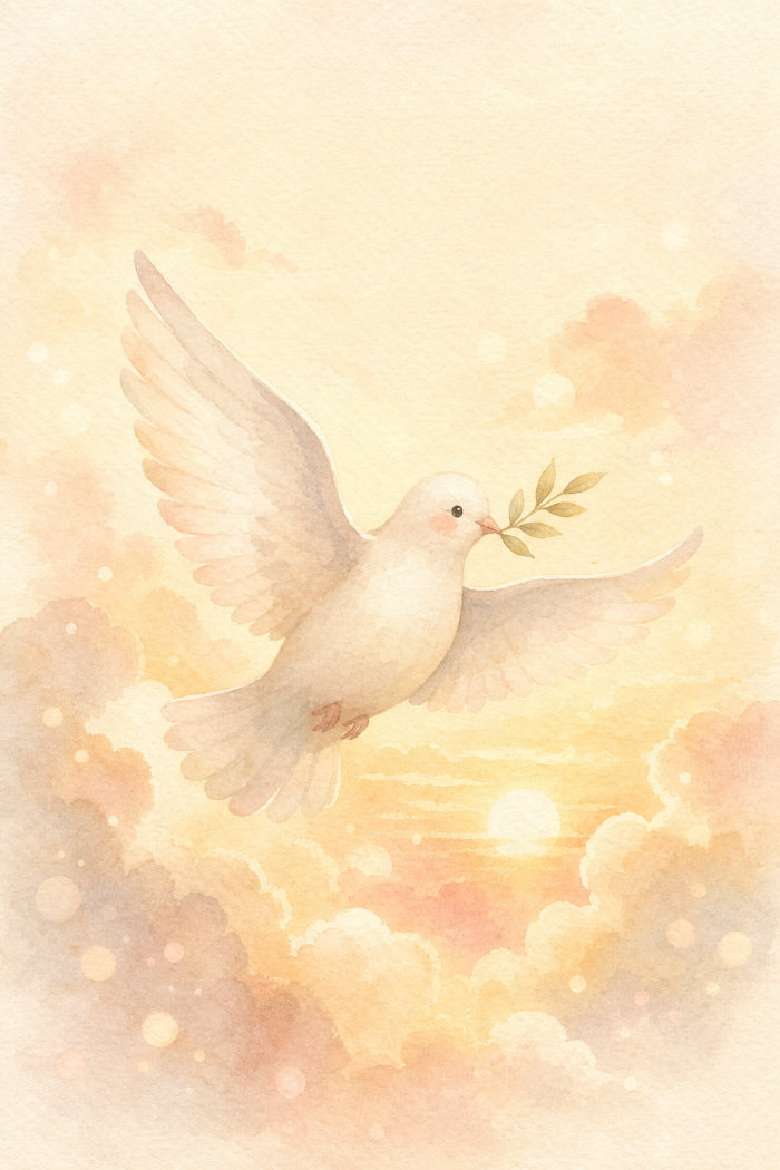 Peace Dove — calm style sympathy greeting card