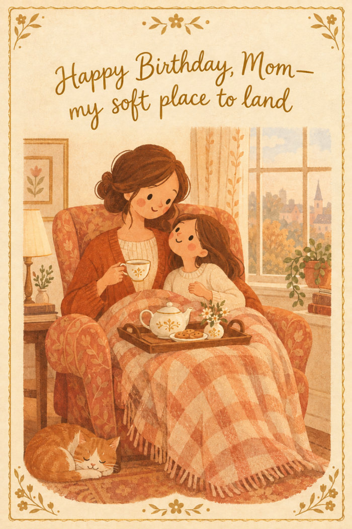 Window Embrace — elegant style birthday greeting card