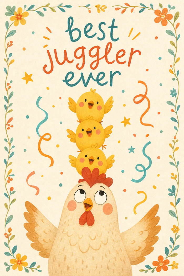 Feathered Circus — colorful style mother's day greeting card
