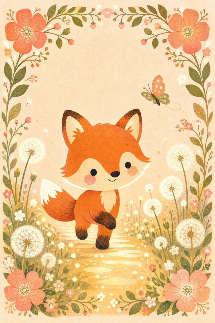 Fox Pathway — elegant style good luck greeting card