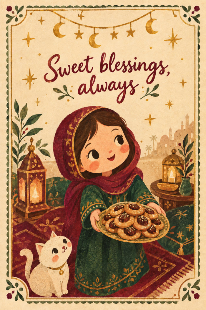 Date Offering — artistic style eid greeting card