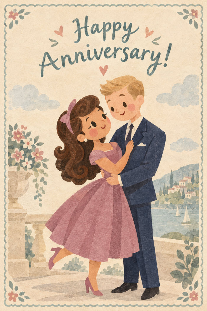 Terrace Dance — anniversary greeting card