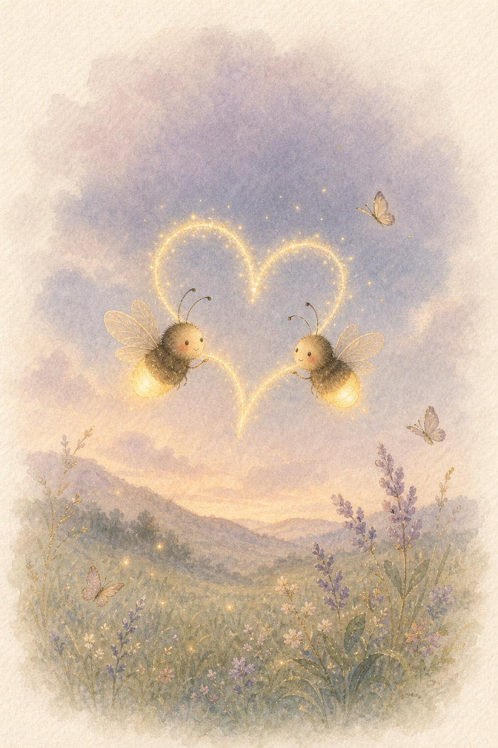 Glowing Bees — elegant style engagement greeting card
