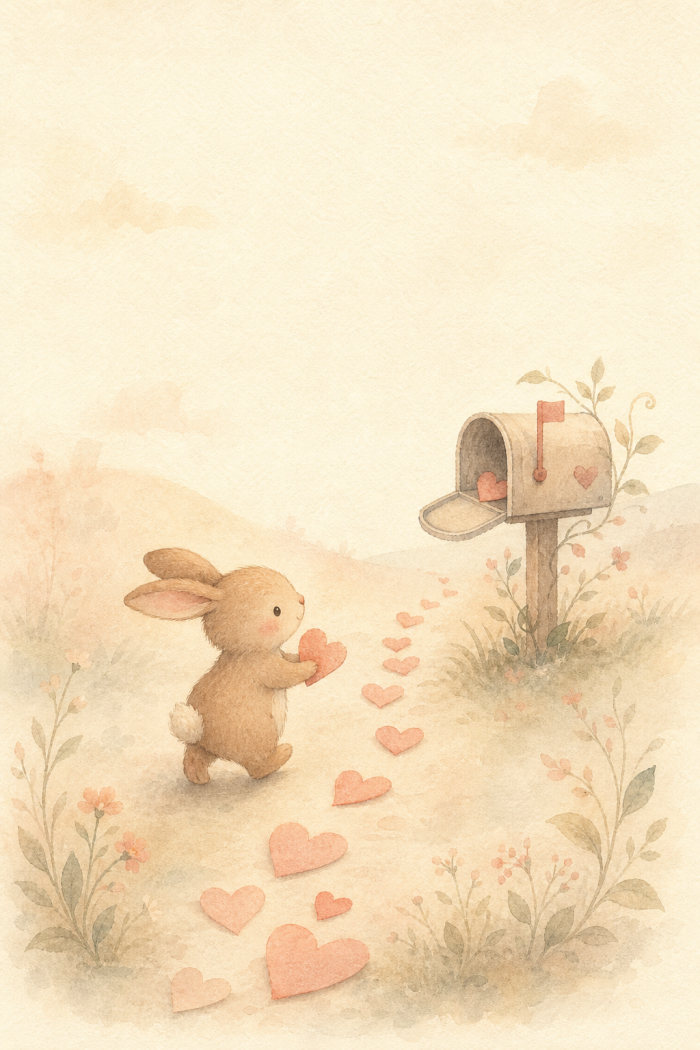 Bunny Mailbox — calm style miss you greeting card