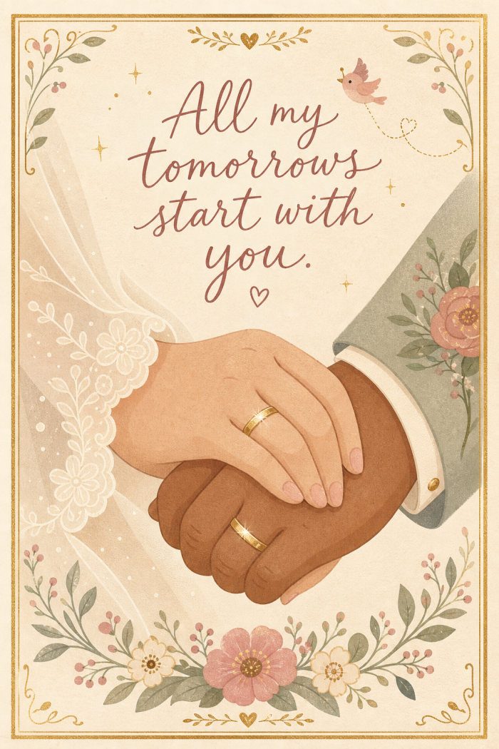 Golden Vows — elegant style wedding greeting card