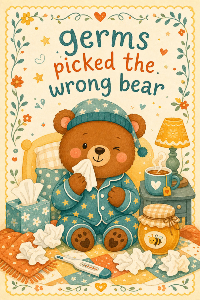 Cozy Bear — colorful style get well soon greeting card