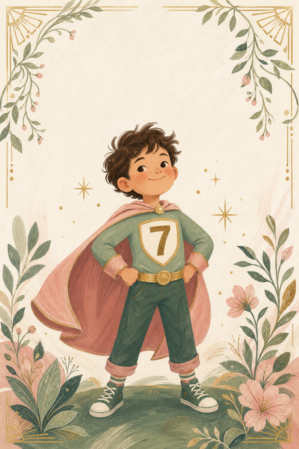 Hero Pose — elegant style birthday greeting card