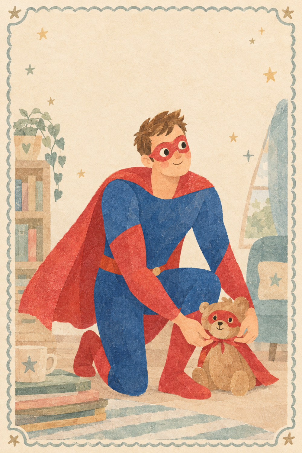Masked Duo — colorful style birthday greeting card