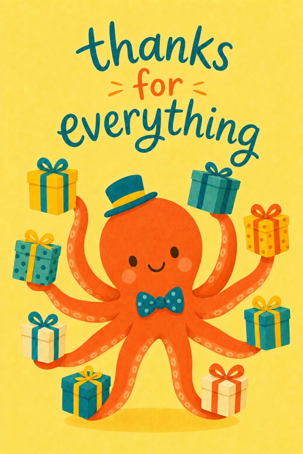 Gift Juggler — colorful style thank you greeting card