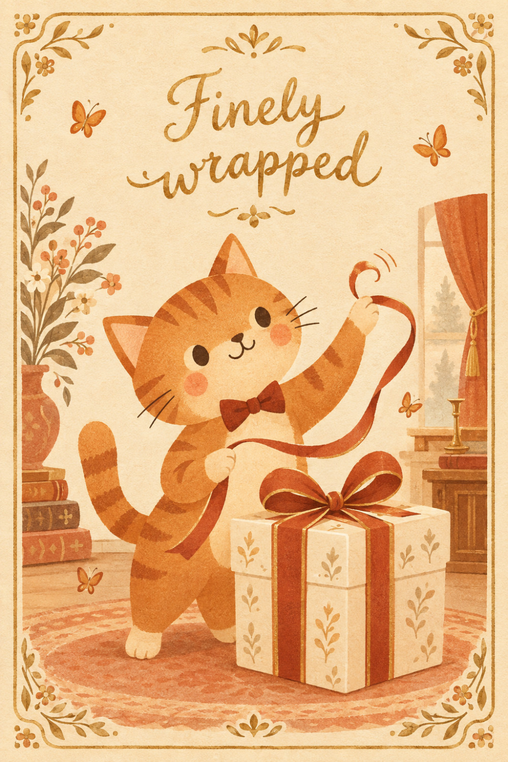 Ribbon Conductor — elegant style thank you greeting card