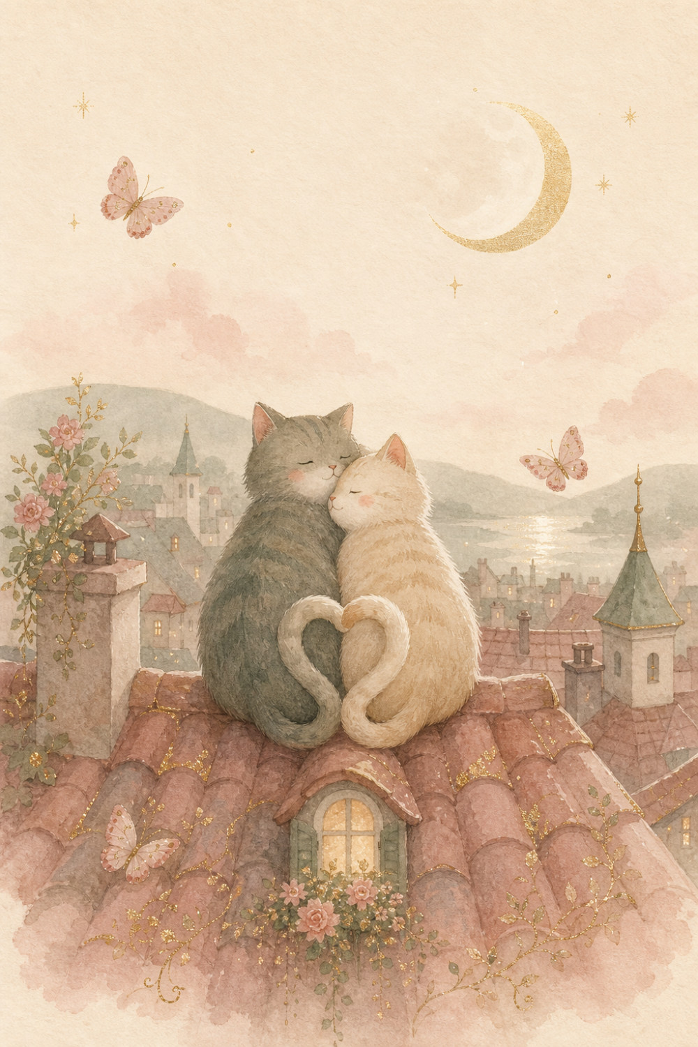 Moonlight Romance — elegant style love greeting card