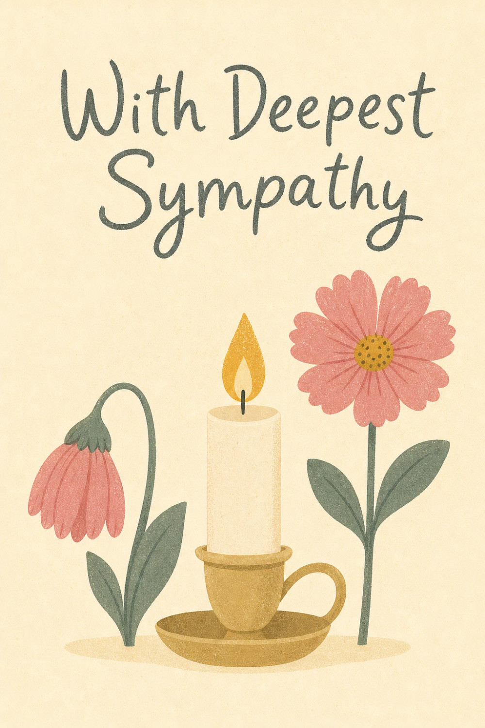 Soft Condolences — minimal style condolences greeting card