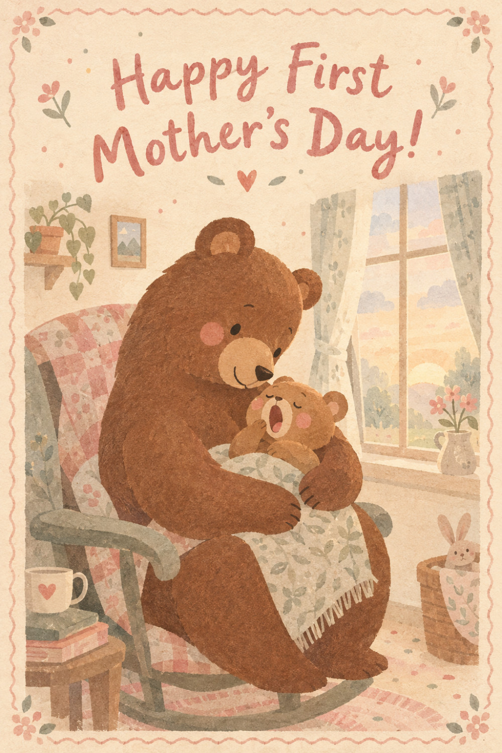 Dawn Rocking — artistic style mother's day greeting card