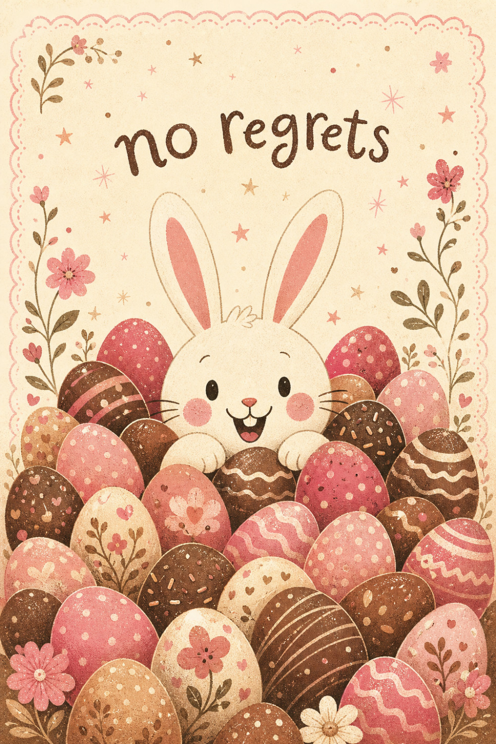 Bunny Surprise — cartoon style easter greeting card
