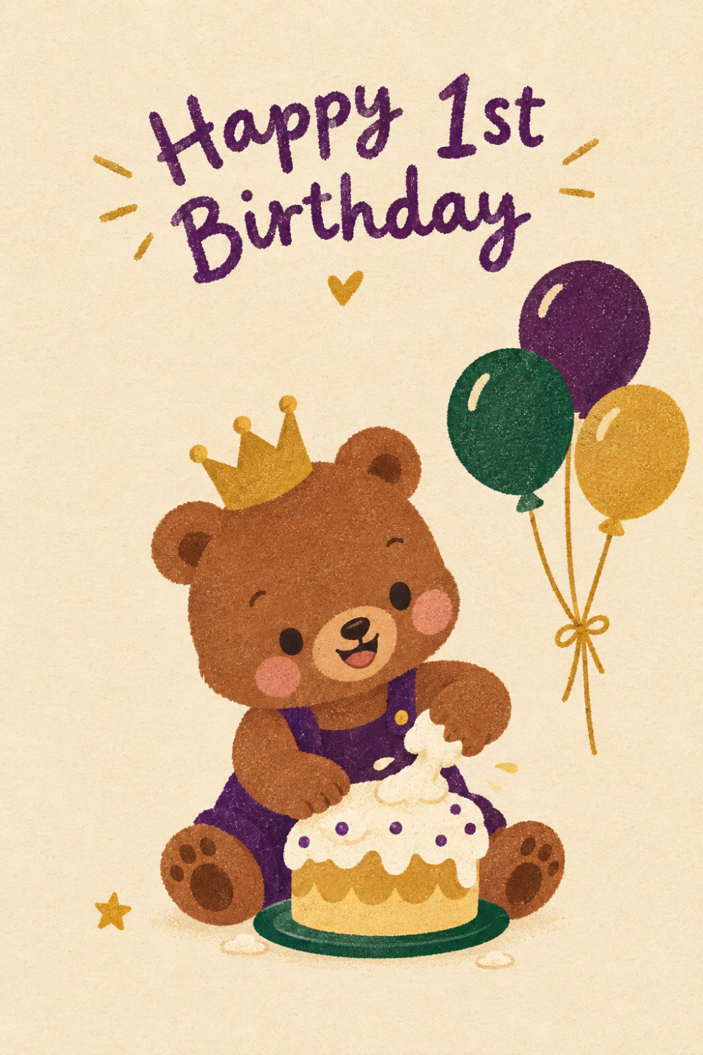 Icing Bear — minimal style birthday greeting card