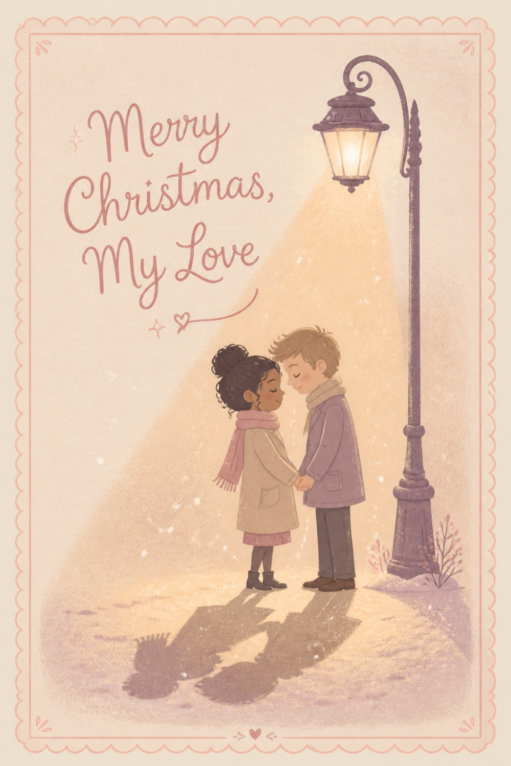 Winter Romance — calm style christmas greeting card