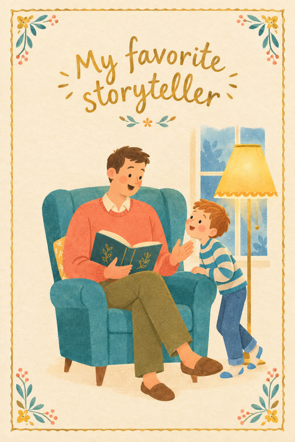 Armchair Stories — elegant style birthday greeting card