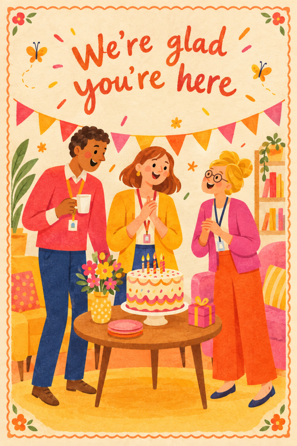 Lounge Celebration — colorful style birthday greeting card
