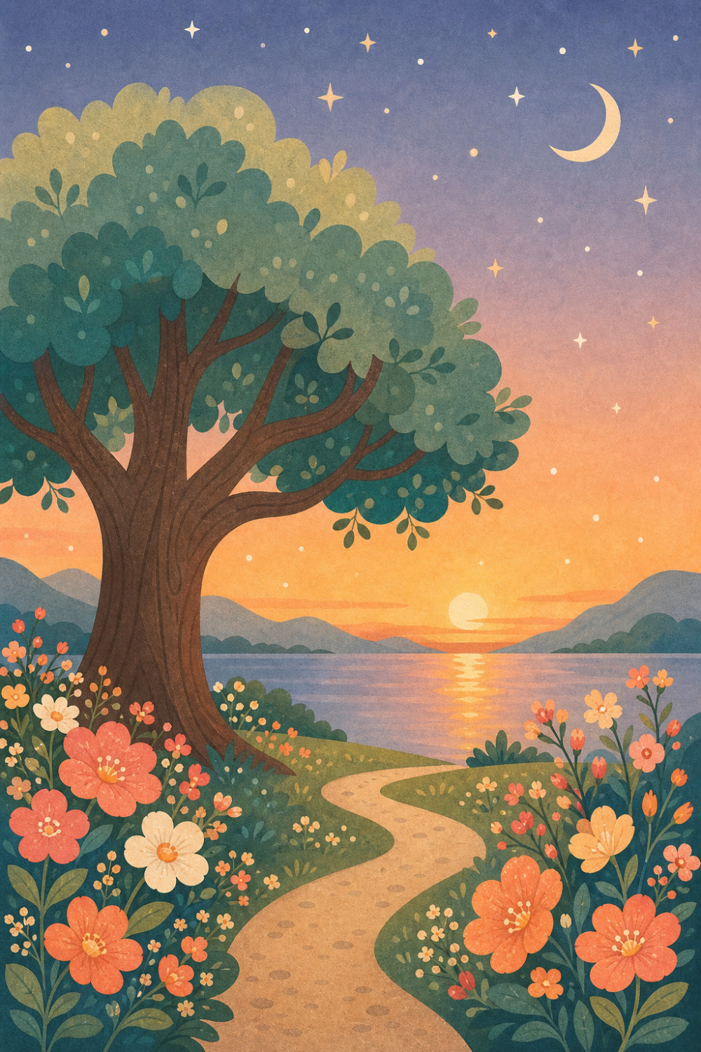 Tranquil Path — artistic style condolences greeting card