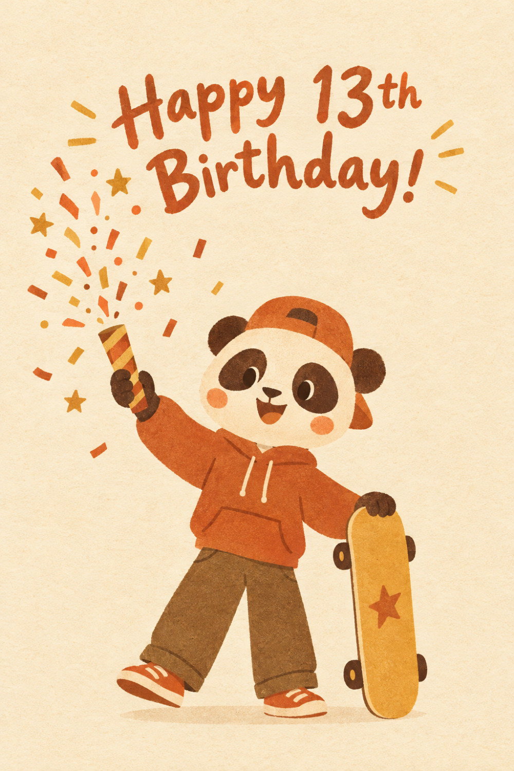 Skateboard Celebration — minimal style birthday greeting card