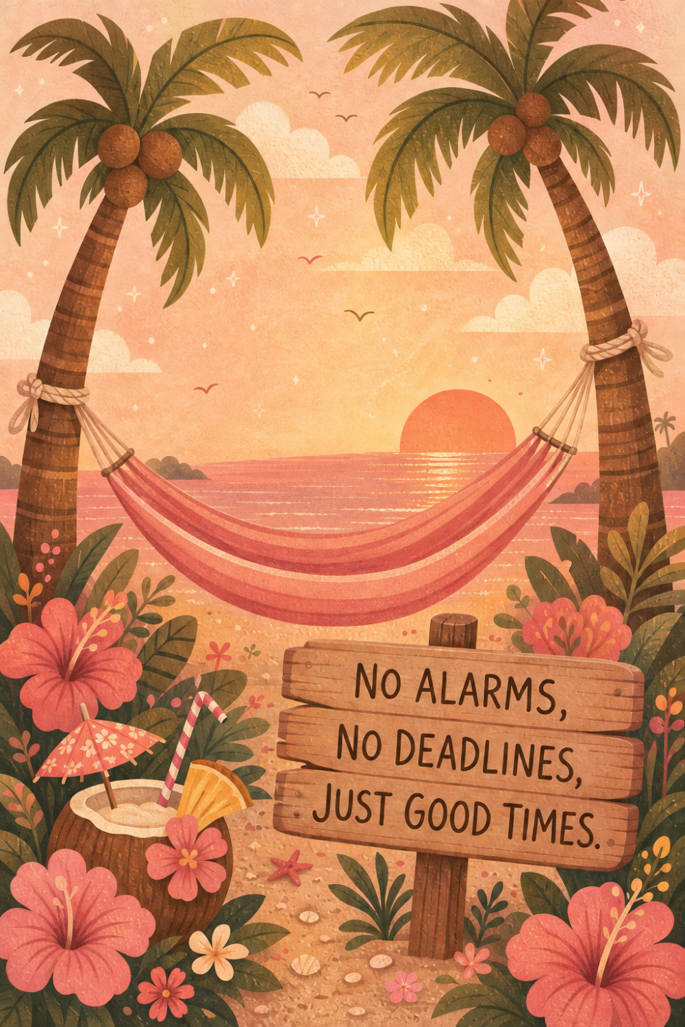 Sleepy Clock — artistic style farewell greeting card
