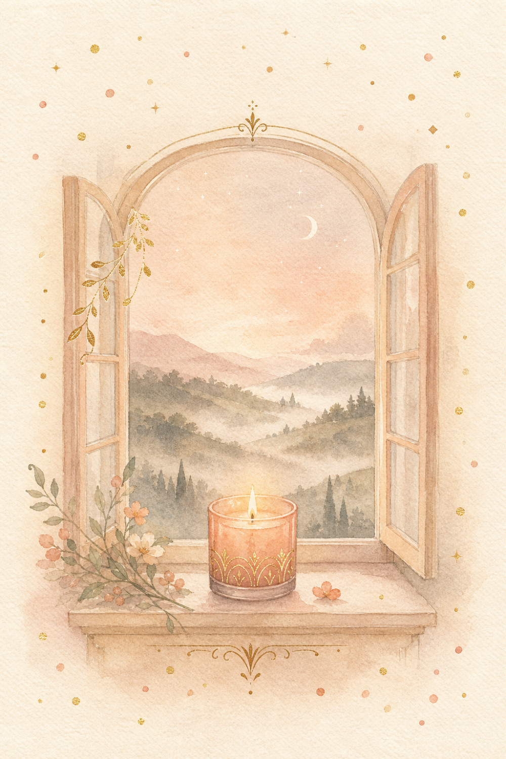Candle Window — elegant style condolences greeting card