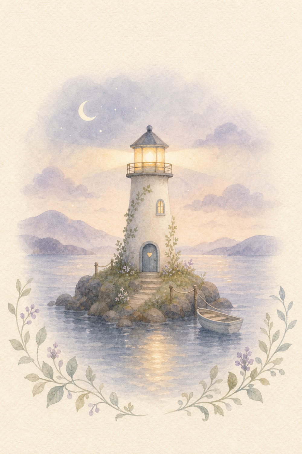 Lighthouse Haven — artistic style sympathy greeting card