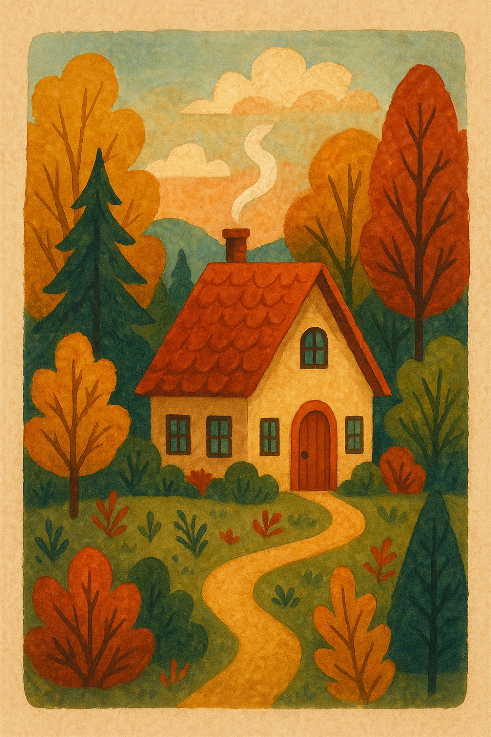 Woodland Retreat — artistic style get well soon greeting card