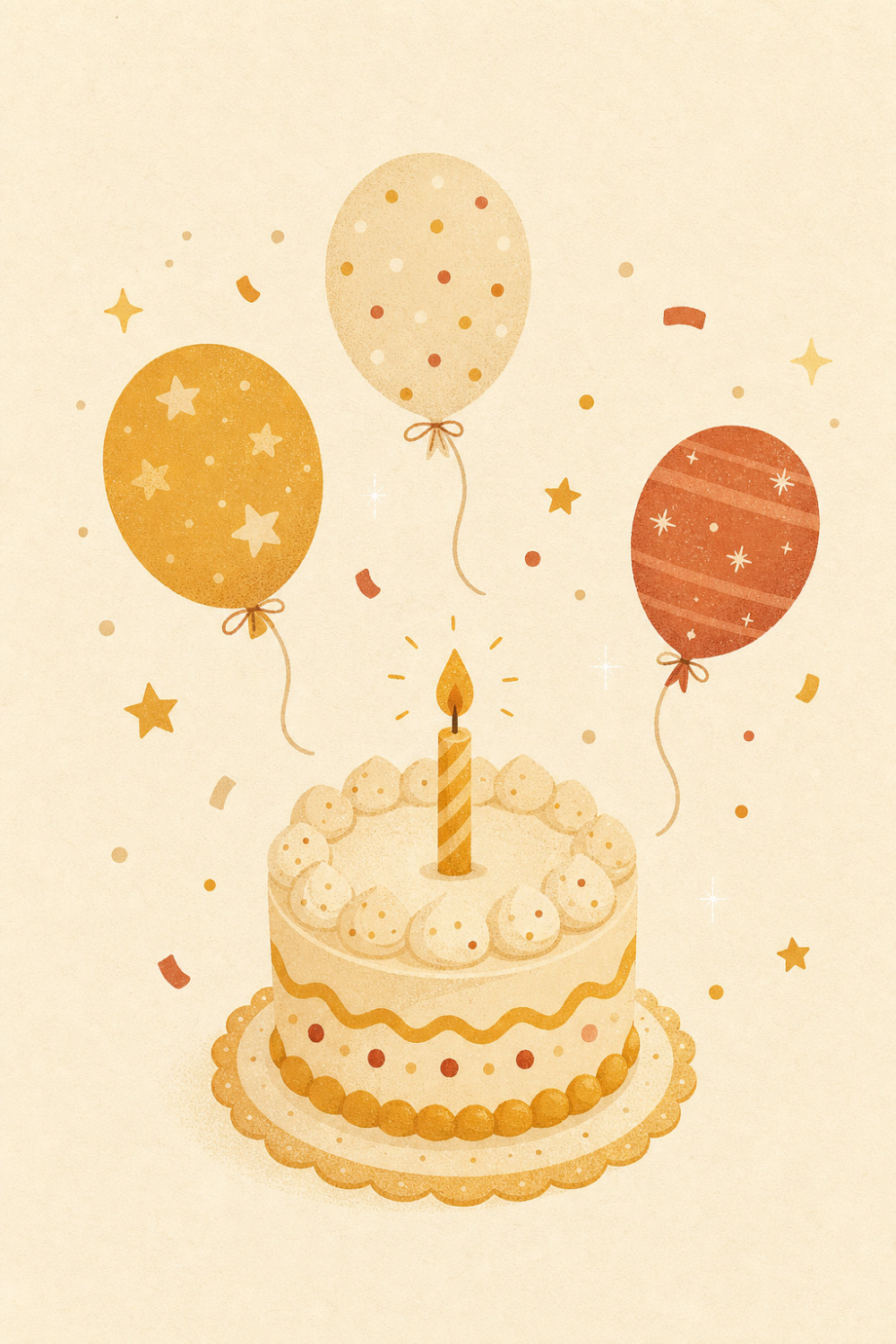 Script Cake — minimal style birthday greeting card