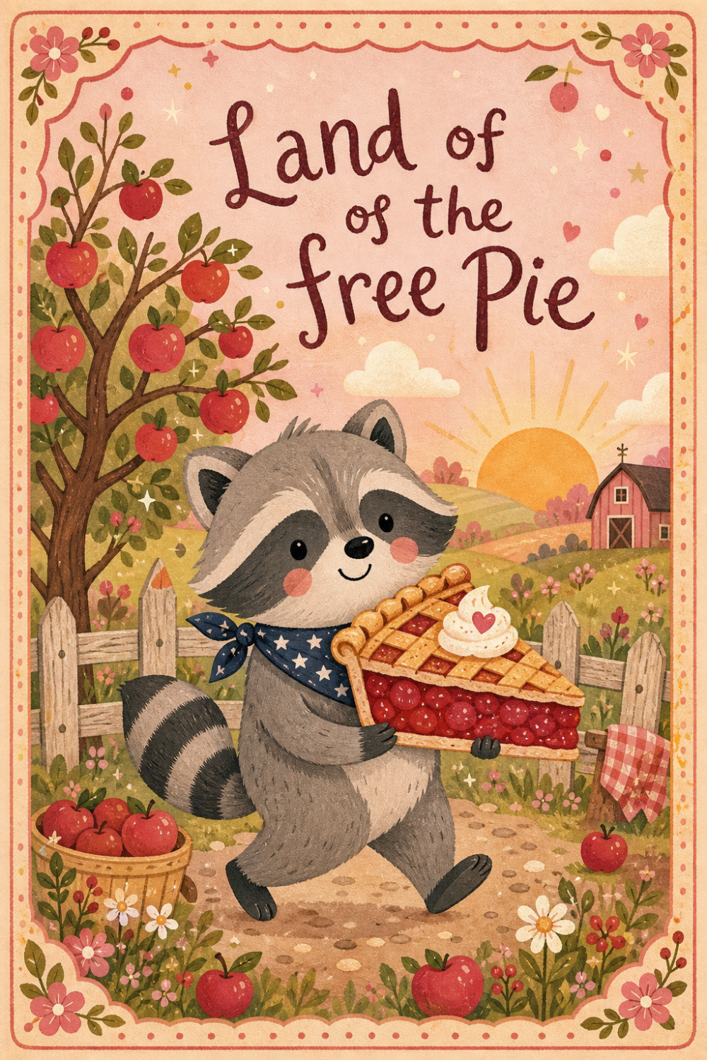 Pie Bandit — colorful style 4th of july greeting card