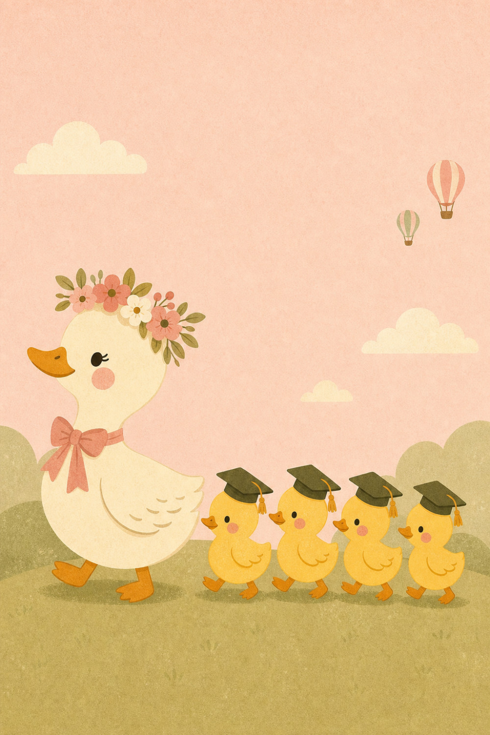 Duck Parade — elegant style teacher appreciation greeting card