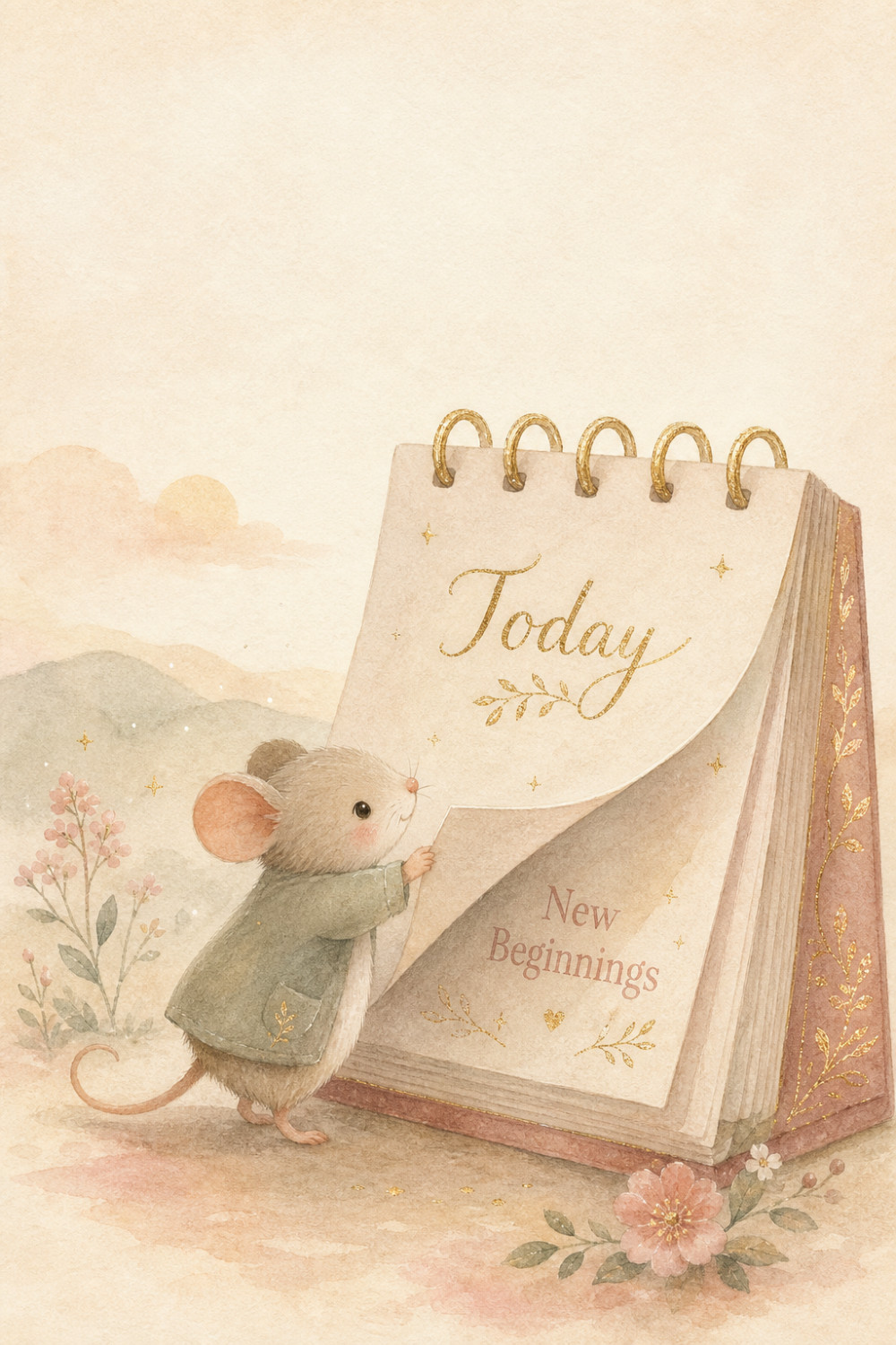 Mouse Calendar — elegant style new year greeting card