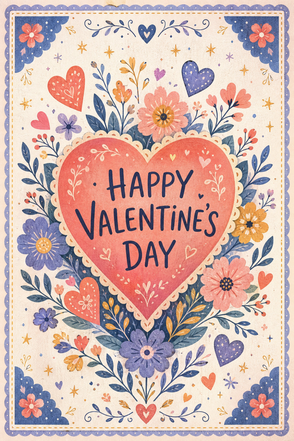 Valentine Hearts — artistic style valentine's day greeting card