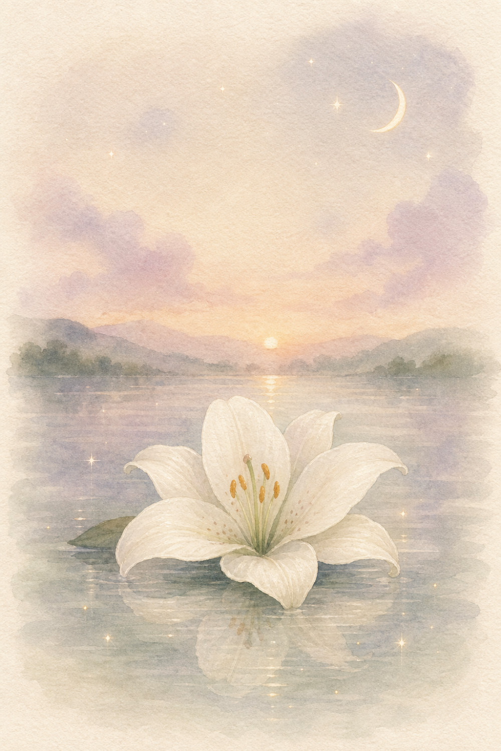 Gentle Reflection — calm style condolences greeting card