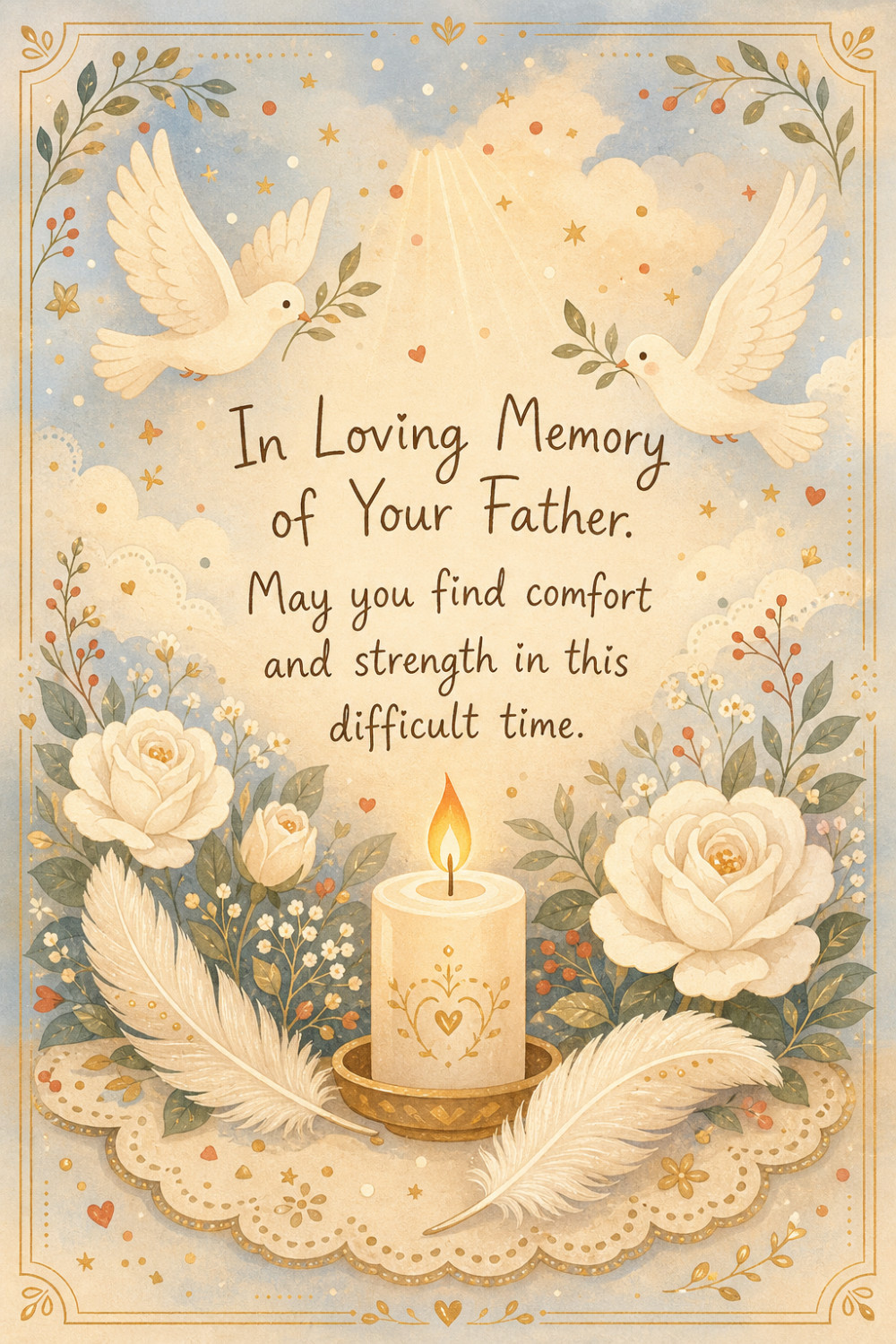 Warm Candlelight — elegant style condolences greeting card