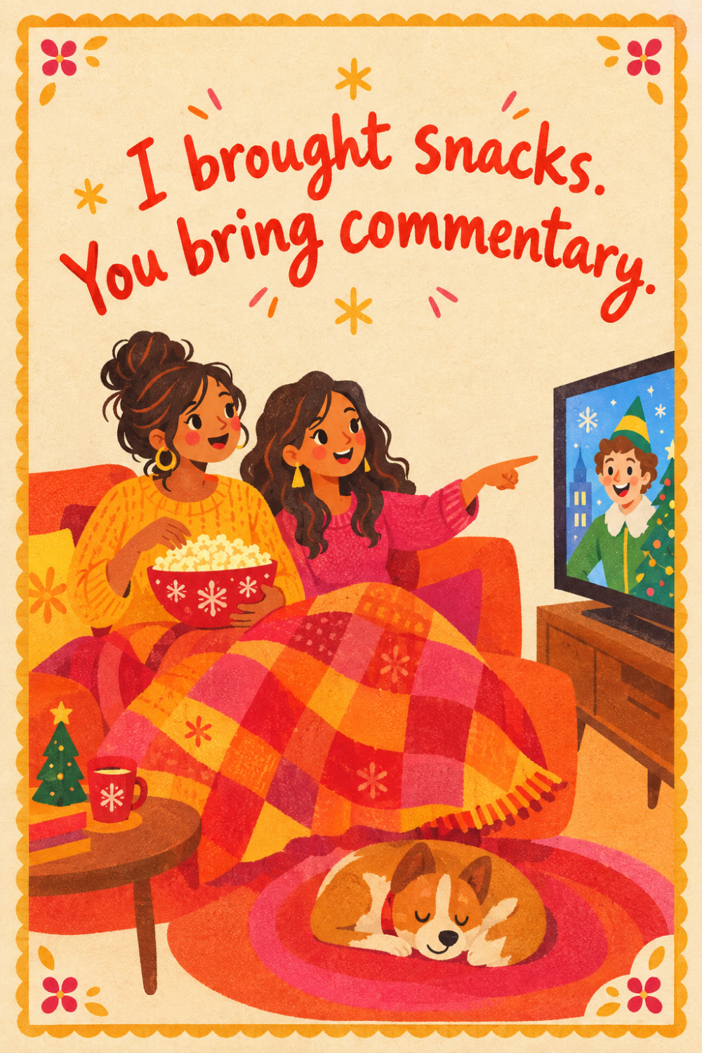 Blanket Night — colorful style christmas greeting card