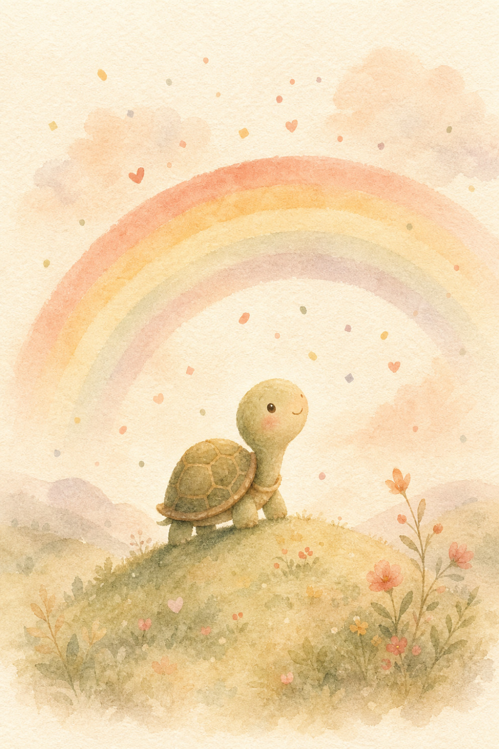 Turtle Rainbow — calm style encouragement greeting card