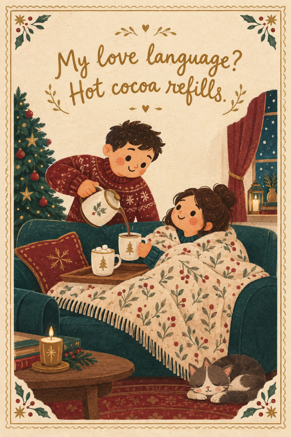 Cozy Refill — elegant style christmas greeting card