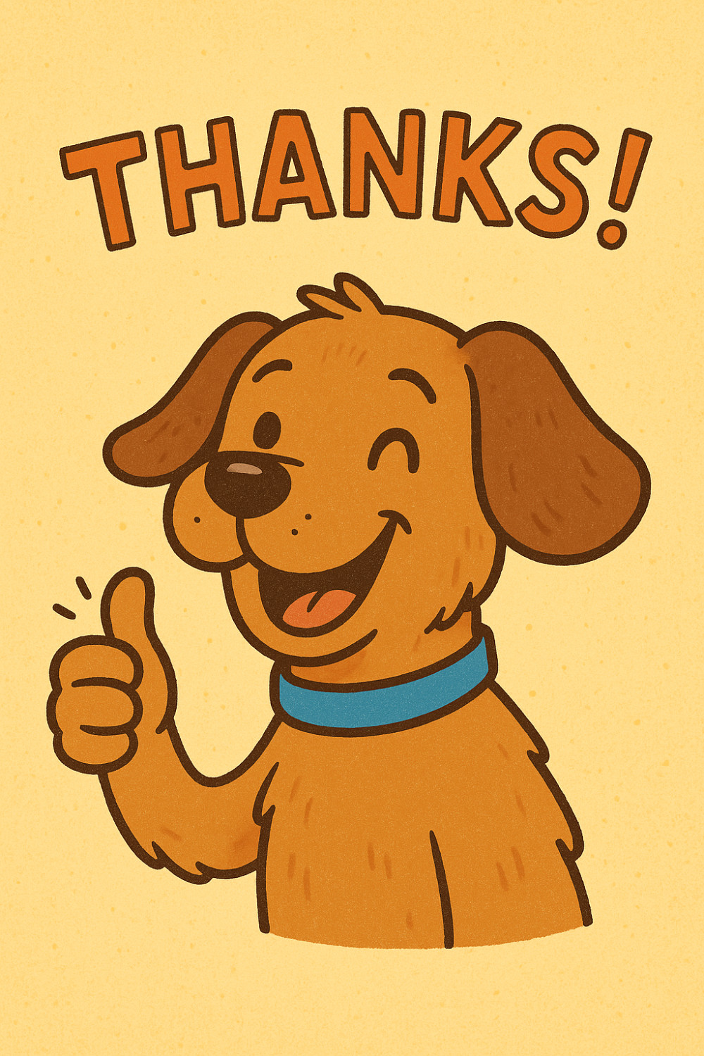 Thumbs Up — cartoon style thank you greeting card
