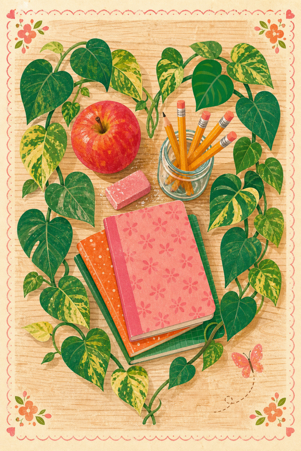 Heart Classroom — artistic style teacher appreciation greeting card