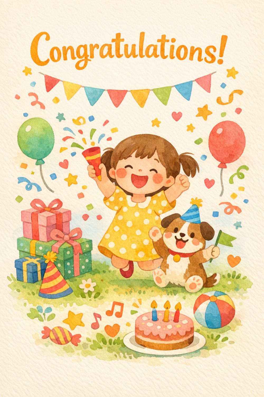 Winning Life — artistic style congratulations greeting card