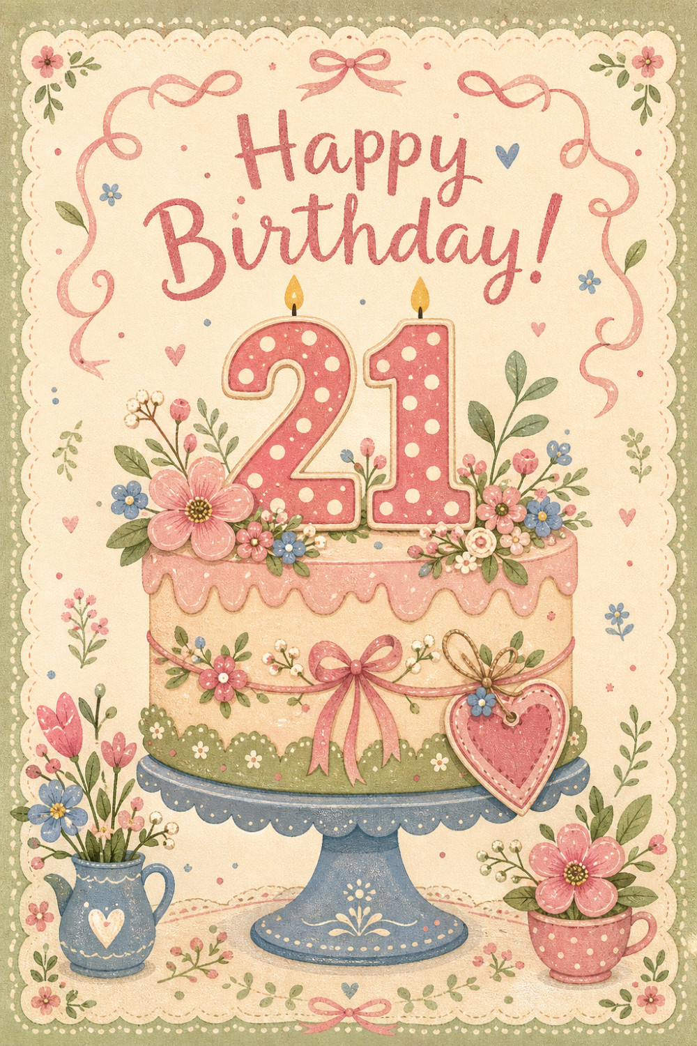 Polka Dots — artistic style birthday greeting card