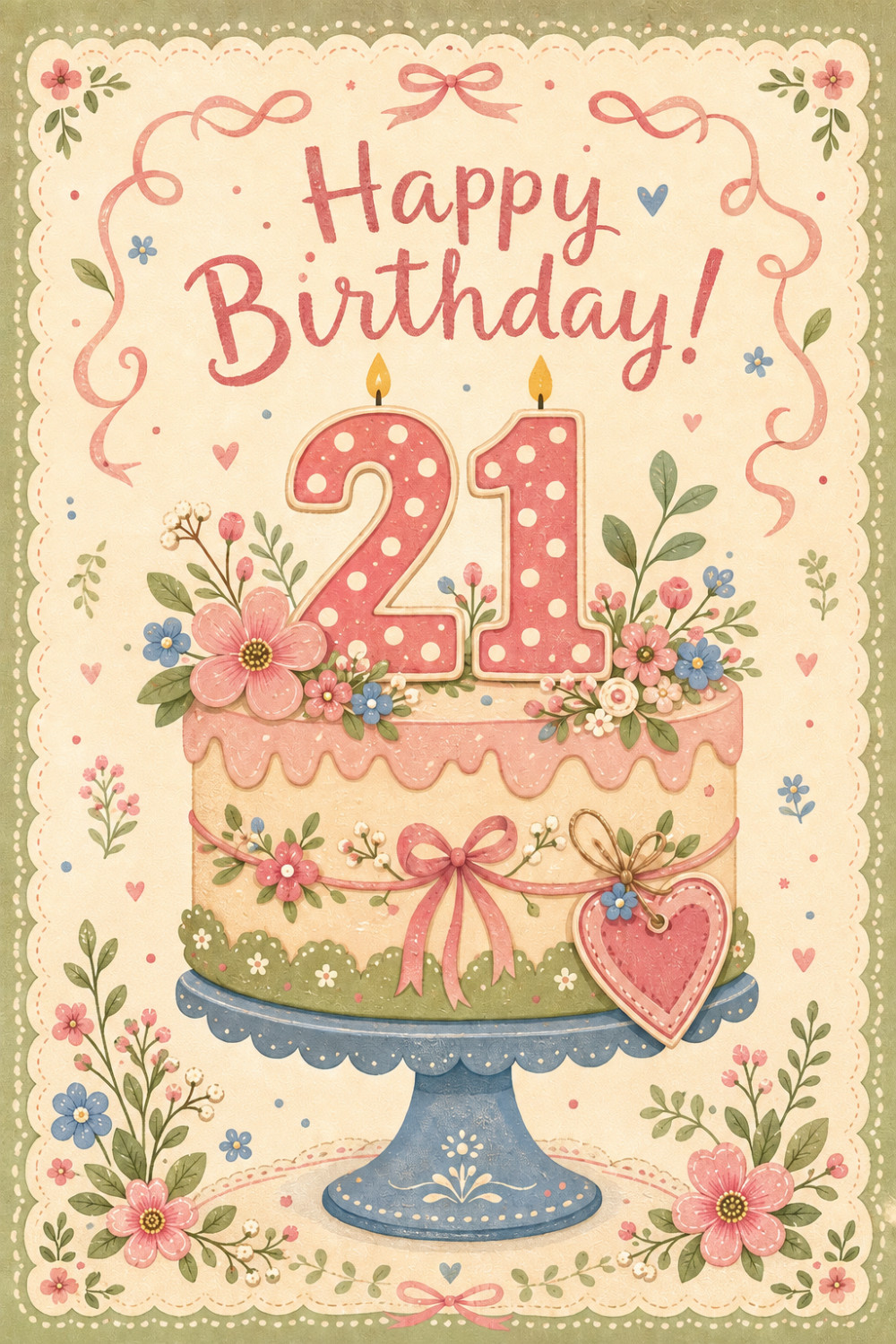 Polka Dots — artistic style birthday greeting card