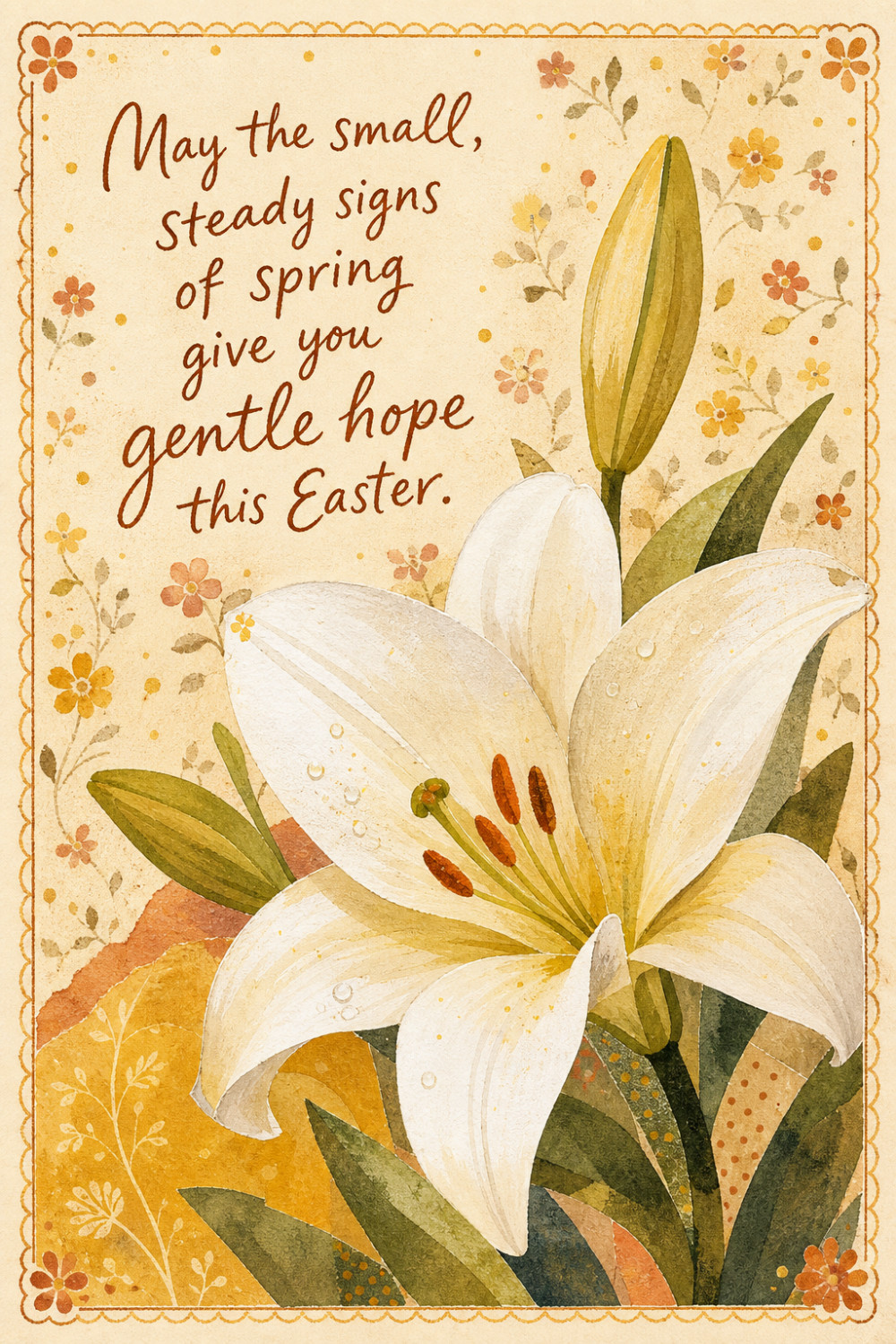 Lily Blooms — artistic style easter greeting card
